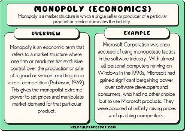 What are examples of a monopoly?