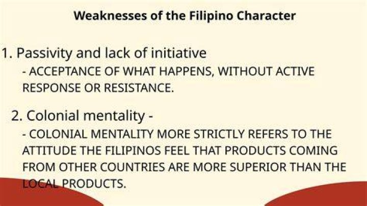 What are Filipinos weaknesses?