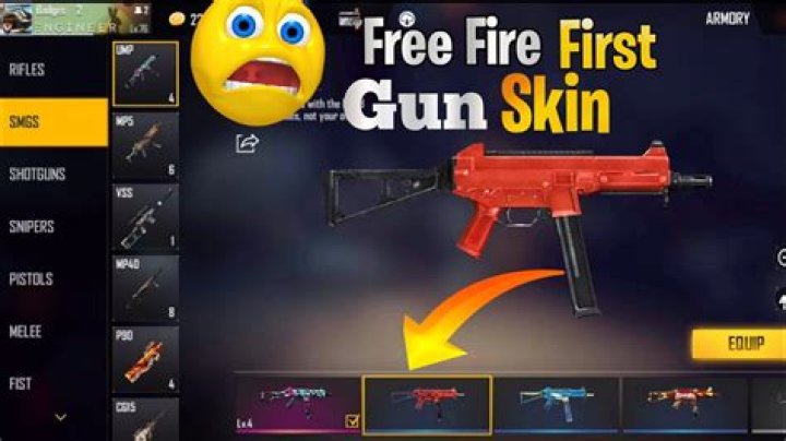 Which is the first gun skin in Free Fire?